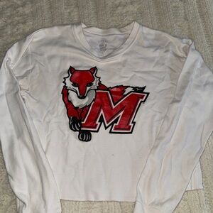 Marist University White Long Sleeve Shirt with Red Fox Graphic Marist College